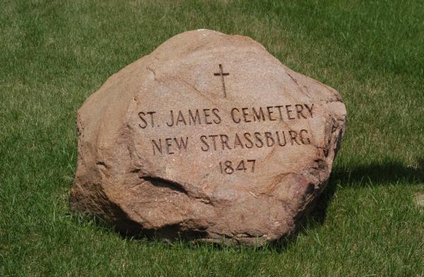 St James Cemetery, Sauk Village:dedication stone