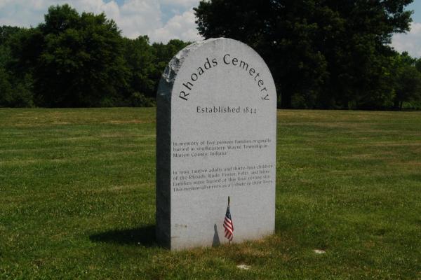 Rhoads Cemetery Relocated to Crown Hill