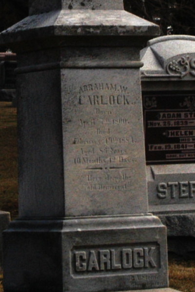 Democratic and Republican Cemeteries of Carlock: Abraham Carlock